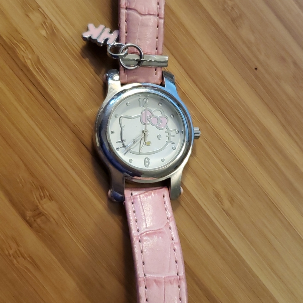 Hello Kitty Sanrio pink watch with charms